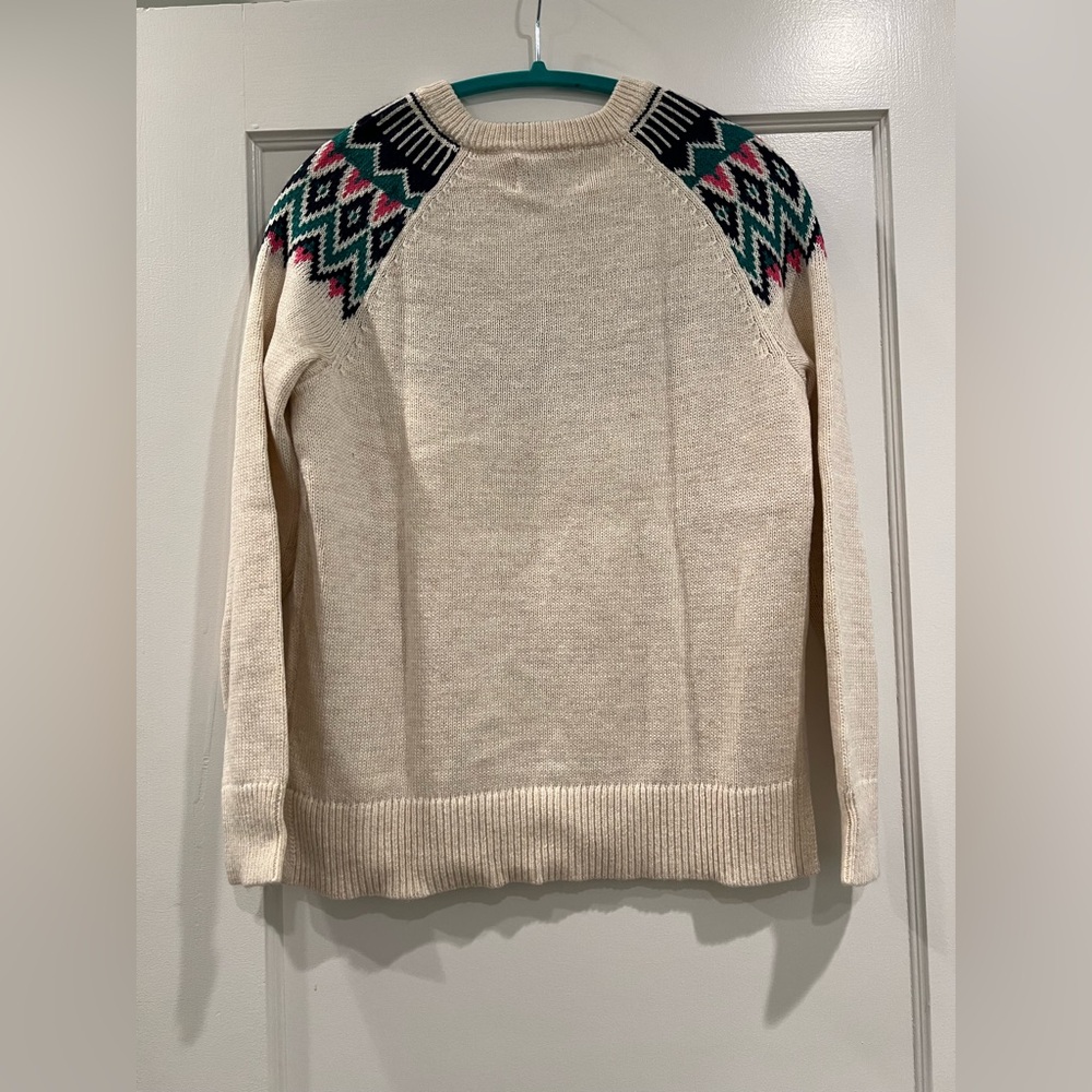 NWOT Fair Isle sweater in cream, black, pink, and green from Old Navy - Picture 6 of 6